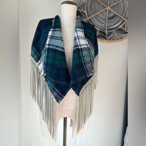 Dirty Mojave Leather Handmade Vintage Made in England Fringe Scarf